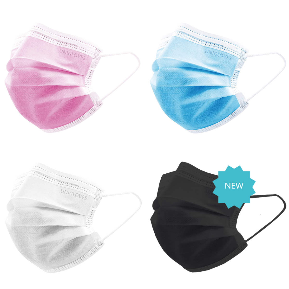 UNIGLOVES PROFIL PLUS SMALL MUNDSCHUTZ 3 lagig 50Stk. versch. Farben