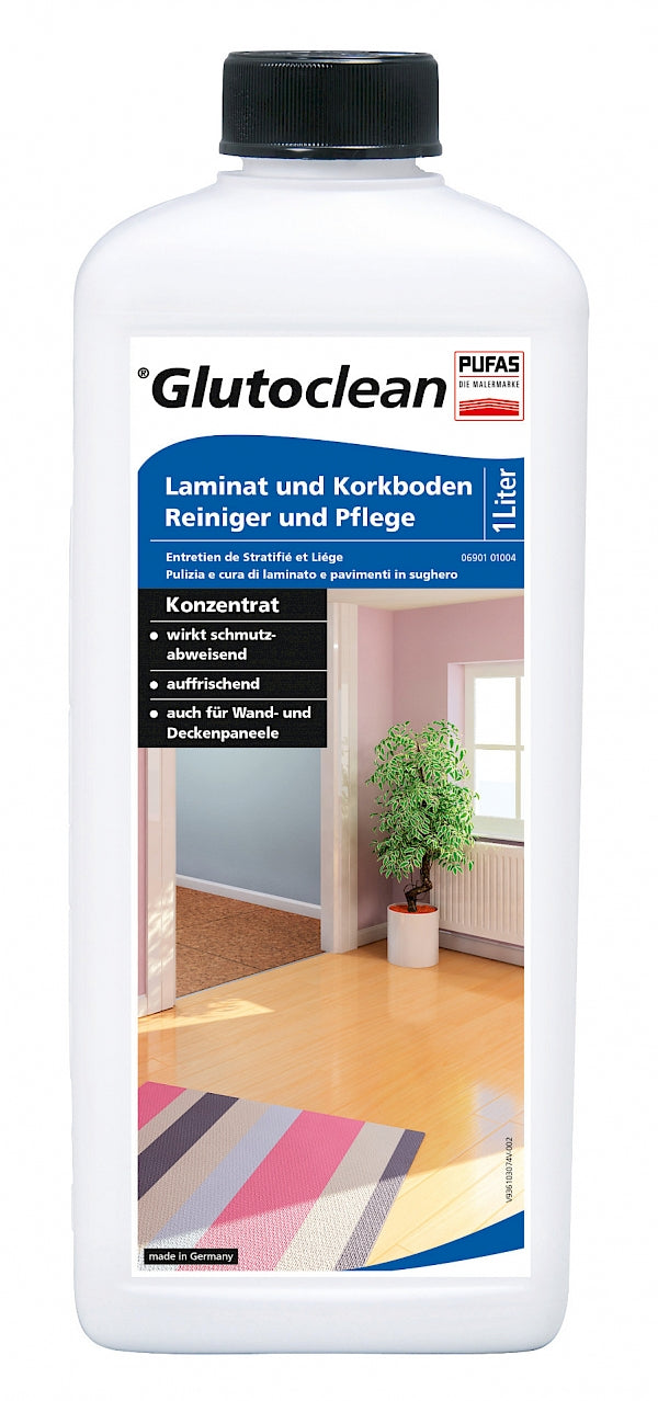 Laminat und Korkboden Reiniger und Pflege 1000ml Glutoclean