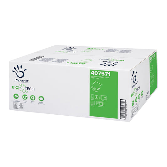 Papernet Einzelblatt-Toilettenpapier Bio Tech 2-lagig 8960 Blatt 407571