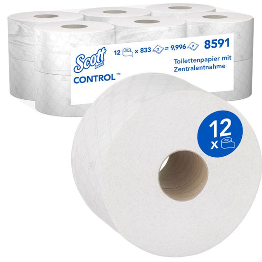 Scott® Control™ Toilettenpapier mit Zentralentnahme 8591, Jumbo, 2-lagig 12 Rollen