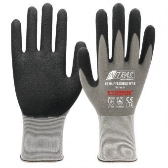 NITRAS FLEXIBLE FIT K, Strickhandschuhe, KYORENE®-Spezialgarn, grau 8810