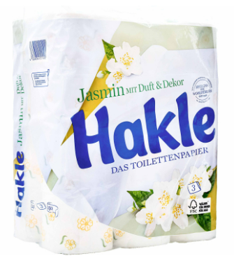 Hakle® Jasmin, Toilettenpapier 3lg mit  Jasminduft und Dekor 24Rollen