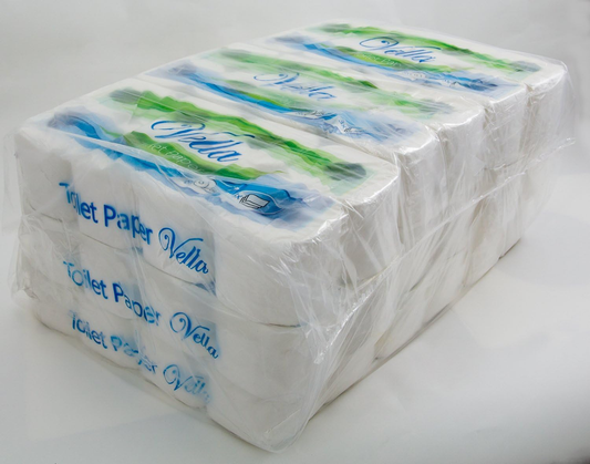 64 Rollen Toilettenpapier 3-lagig hoch weiss 150 Blatt 8x8 Rollen Zellstoff VELLA