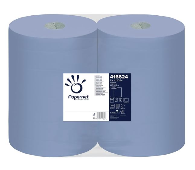 Putztuchrolle Blau 36 x 37 cm 3-lagig, 2*500 Blatt / Rolle Werkstatt Profi, 416624