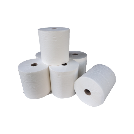 6x Handtuchrollen 2-lagig hochweiß Zellstoff Außenabrollung 140m geeig. KC 6667 ***TOPSELLER***