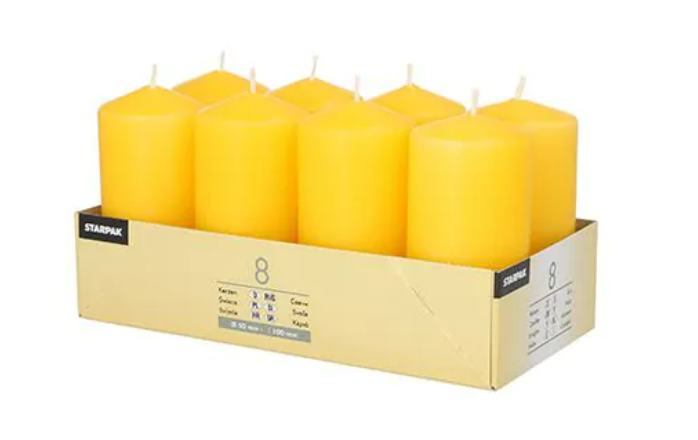 Stumpenkerzen Ø 50 mm · 100 mm Blockkerzen Kerzen 8 Kerzen im Pack