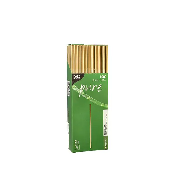 Bio-Strohhalme aus Stroh "pure" Ø 4 mm · 20 cm Papstar Öko 100Stk