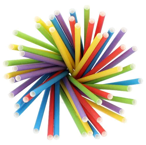 Trinkhalme aus Papier Shake farbig Ø8mm 25cm 88480, 500St/Pack