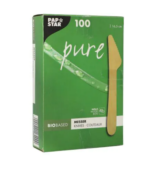 Holzmesser "pure" 16,5 cm 100Stk Papstar Pure