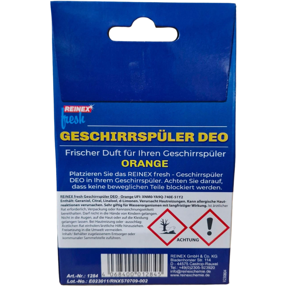 Reinex fresh Geschirrspüler Deo Lemon – Spülmaschinen-Duftspender mit Zitronenduft | 2er Pack