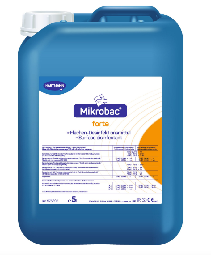 BODE Mikrobac forte 5 Liter – Aldehydfreies Flächendesinfektionsmittel-Konzentrat