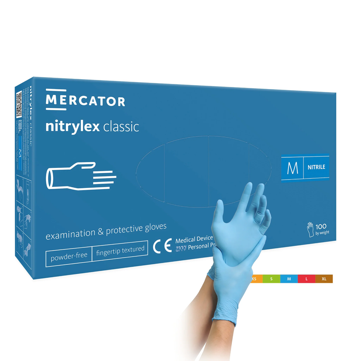 Einmalhandschuhe Nitril  Pura Comfort- Mercator blau puderfrei 100 Stück