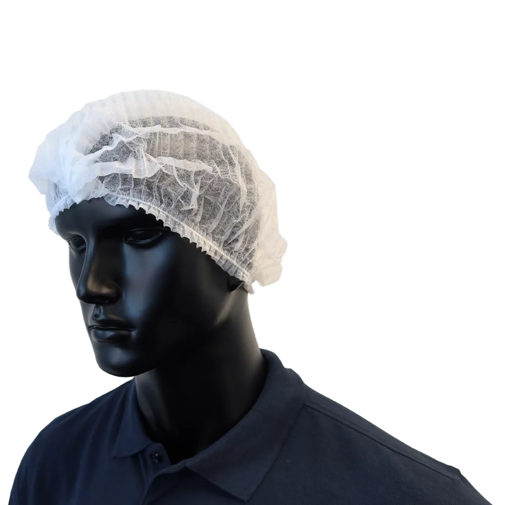 Kopfschutz Baretthaube Weiß 58 cm – Einweg-Haube