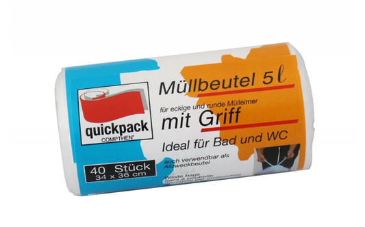 HDPE-Müllbeutel mit Tragegriff 5L Tragegriff 34x36cm 40stk