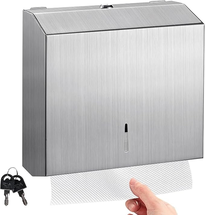 Handtuchspender Edelstahl Mini 250 bis 400 Blätter V-Falz sowie Z-Falz