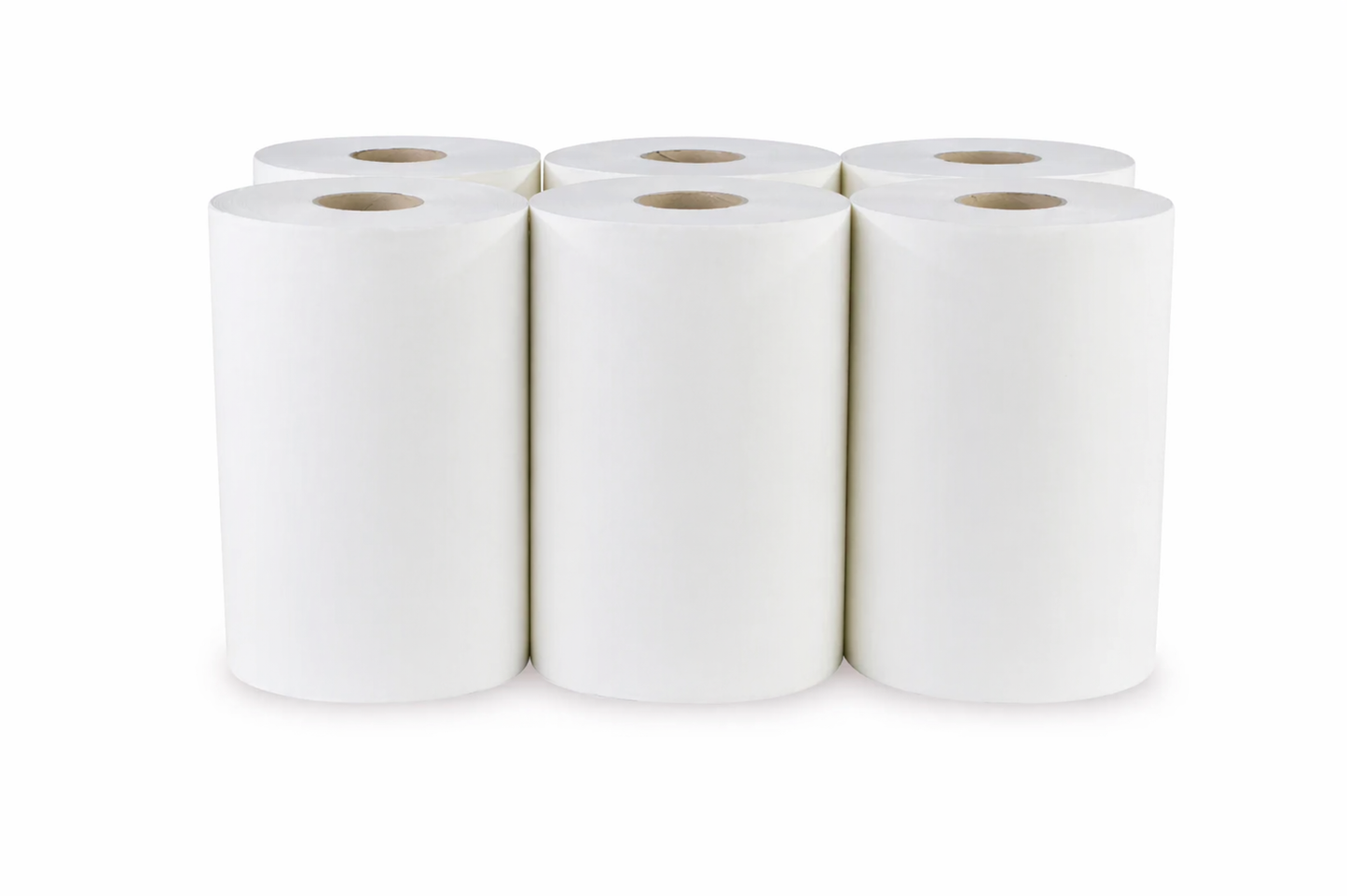 6 x Handtuchrollen Weiß 2 lagig Autocut Außenabrollung Handtuchpapier 100 m