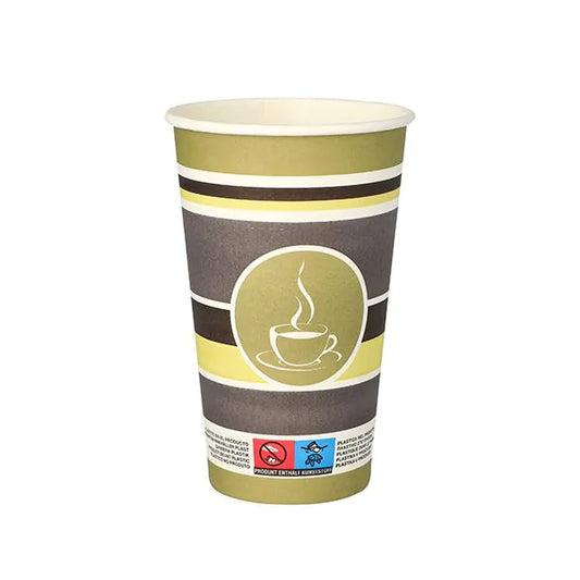Heißgetränkebecher, Pappe 0,4 l doppelwandig, "Coffee Rings" Papstar 20 Stk.