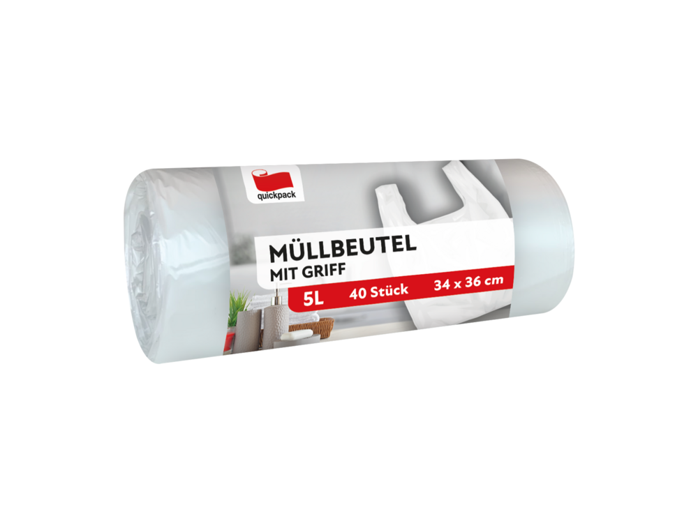 HDPE-Müllbeutel mit Tragegriff 5L Tragegriff 34x36cm 40stk