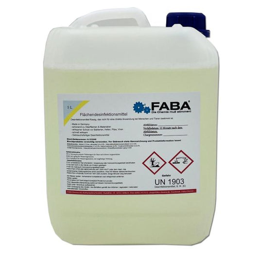 5 L Flächendesinfektionsmittel Oberflächen Desinfektionsmittel ohne Alkohol Gebrauchsfertig  FABA
