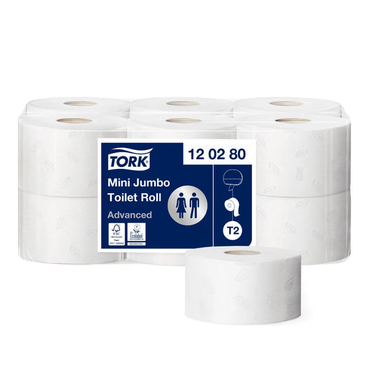 Tork Mini Jumbo Toilettenpapier 12 Rollen 2-lagig T2 120280