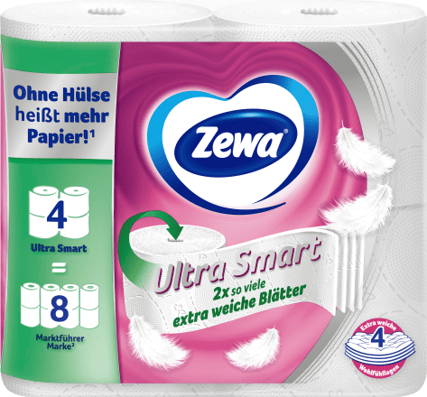 Zewa Toilettenpapier Smart 4 lagig 8 Stück à 280 Blatt Topa WC-Papier Klopapier