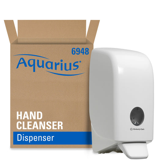 Aquarius™ Seifen-Spender 6948 – 1 x wandmontierter Seifenspender, weiß (Nachfüllmenge 1 Liter)
