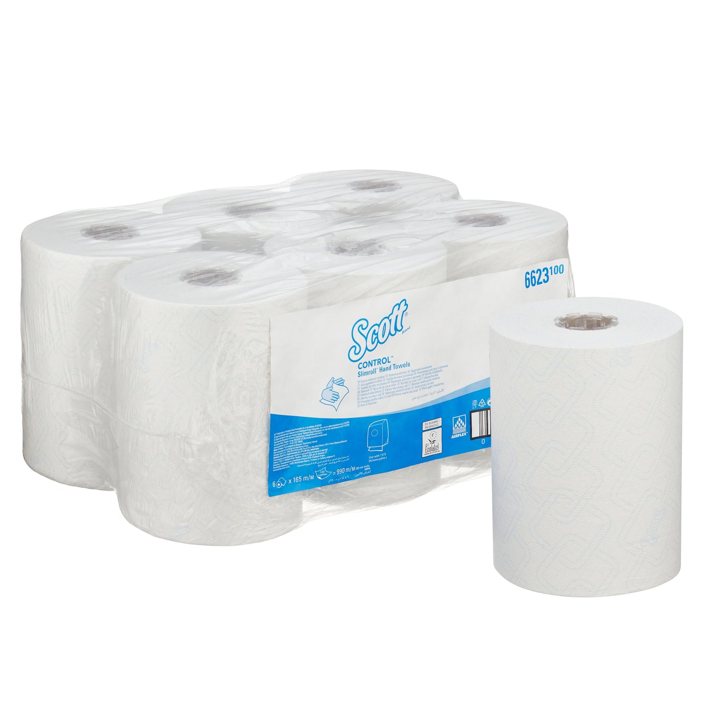 SCOTT® Slimroll Rollenhandtücher 1lgig 20cm x 165m 6 Rollen 6623