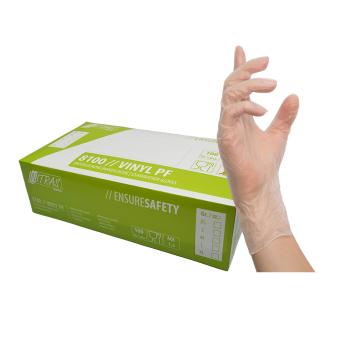 NITRAS VINYL PF, Vinyl-Einmalhandschuhe, transparent 8100