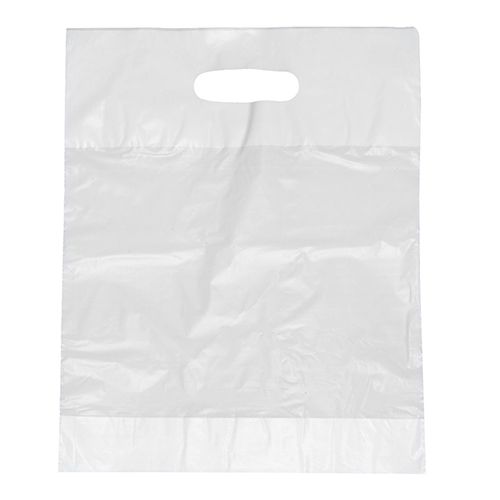 Griffloch-Tragetaschen, HDPE 50 x 45 x 8 cm weiss Papstar 100 stk.