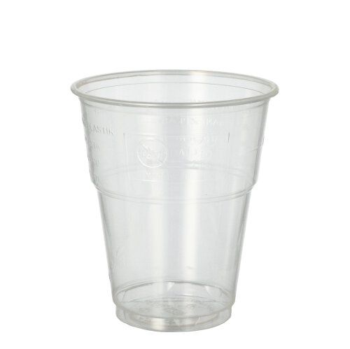 PLA-Becher, Kaltgetränkebecher, "pure" 0,3 l glasklar mit Schaumrand Papstar 25 stk.