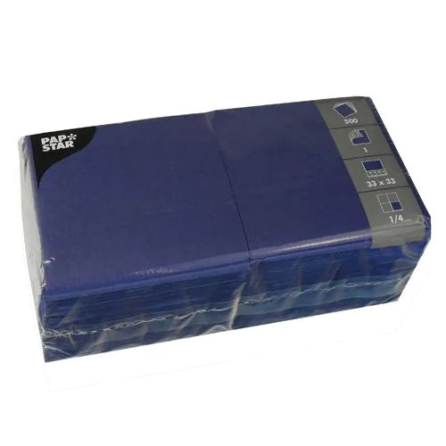 Servietten, dunkelblau 1-lagig 1/4-Falz 33 x 33 cm 500stk