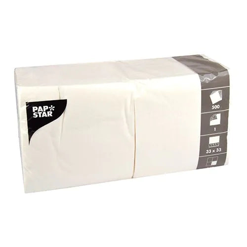 Servietten, weiss 1-lagig 1/4-Falz 33 x 33 cm 500Stk