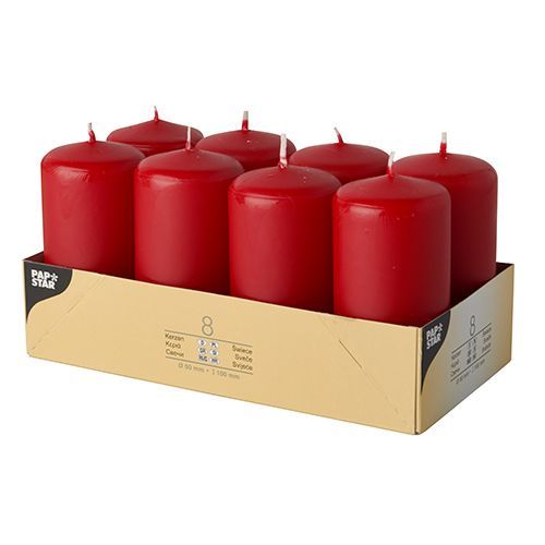 Stumpenkerzen Ø 50 mm · 100 mm Blockkerzen Kerzen 8 Kerzen im Pack