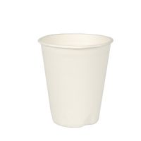 Zuckerrohr Becher für Heißgetränke, "pure" 0,2 l Ø 8 cm · 9,2 cm weiss 40stk