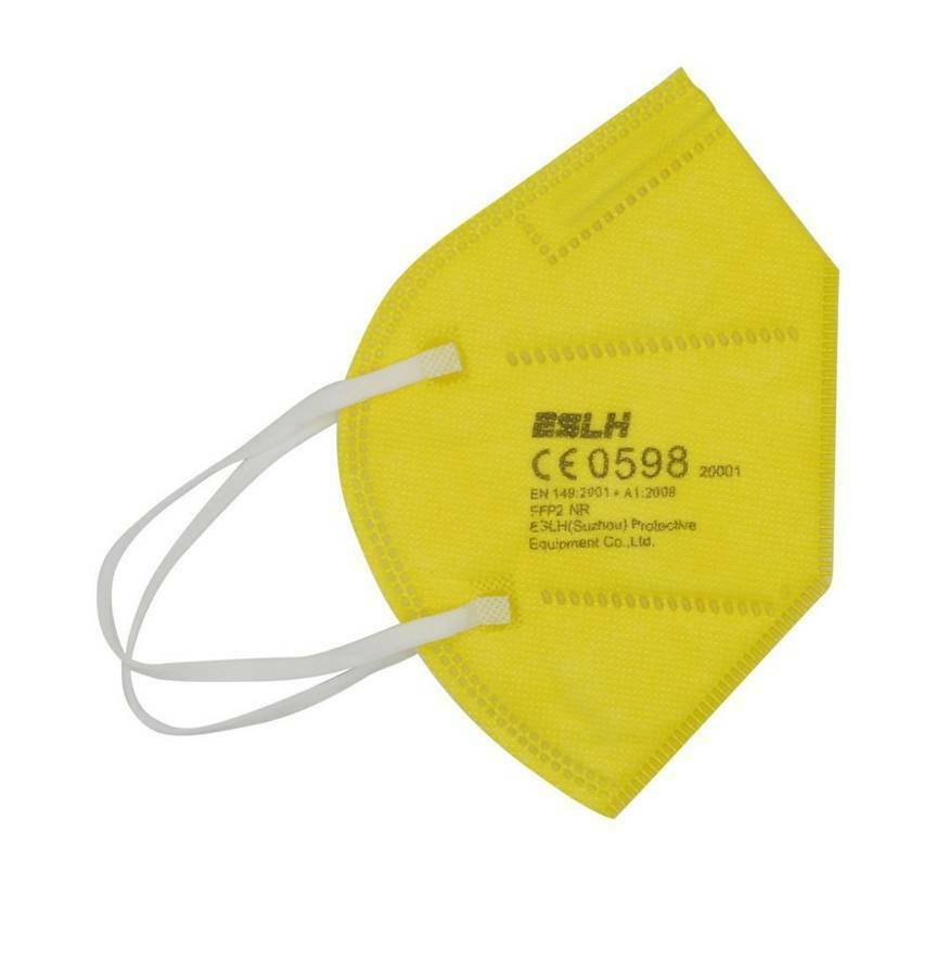 20x Stück FFP2-Maske bunt farbig rot gelb orange CE0598 4-Lagen Mundschutz